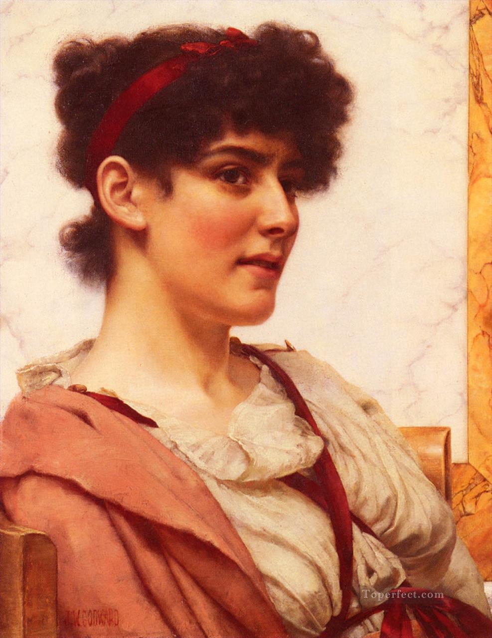Una dama neoclásica de belleza clásica John William Godward Pintura al óleo